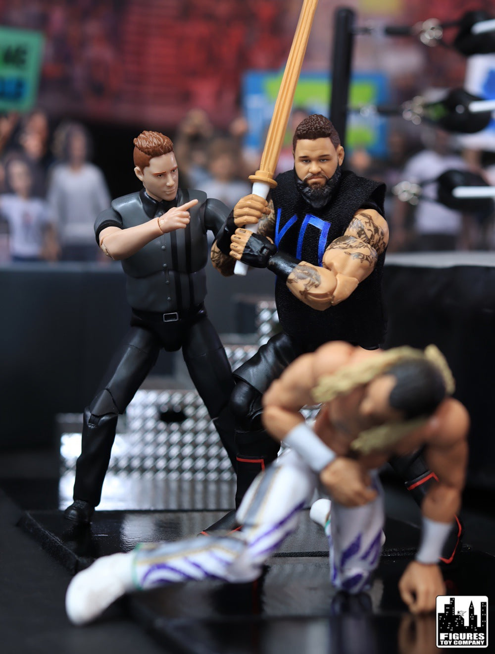 Ultimate Dark Gray Referee with Deluxe Articulation for WWE &amp; AEW Figures