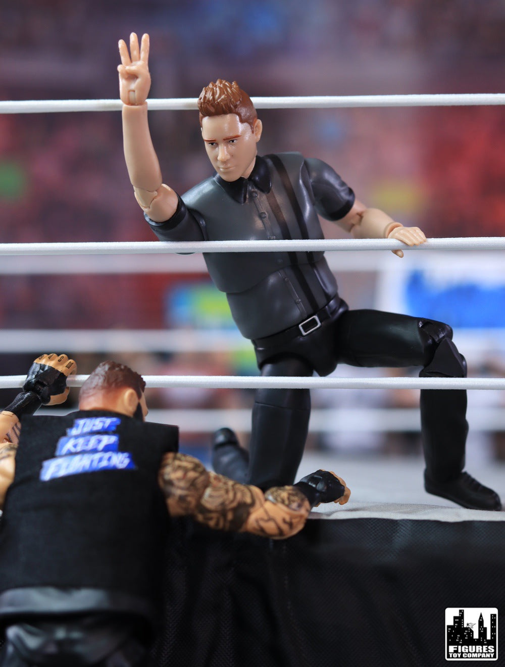 Ultimate Dark Gray Referee with Deluxe Articulation for WWE &amp; AEW Figures