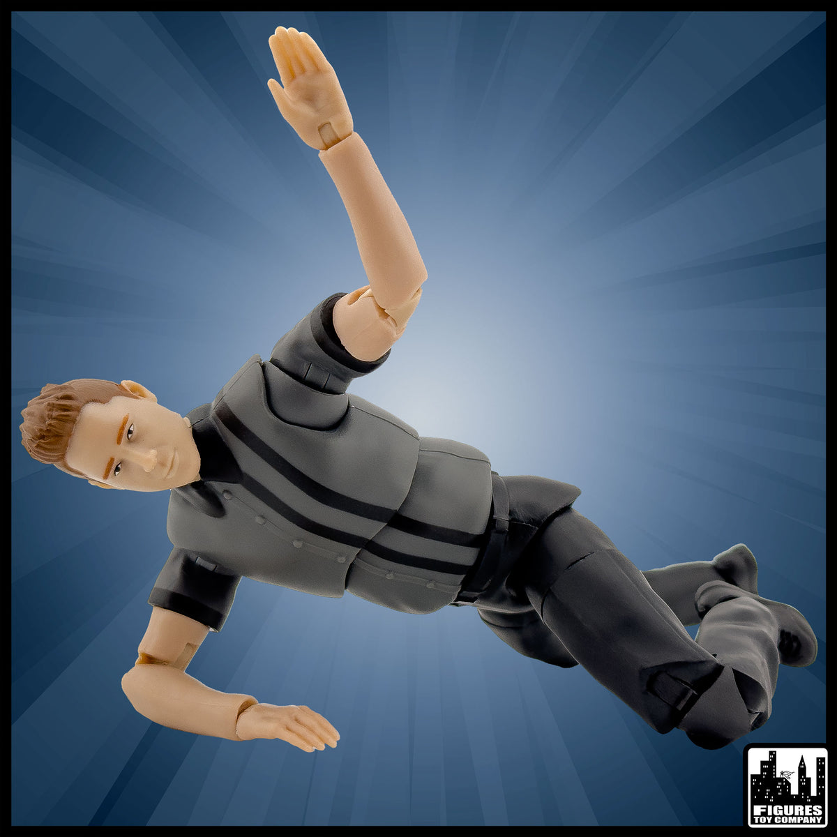 Ultimate Dark Gray Referee with Deluxe Articulation for WWE &amp; AEW Figures