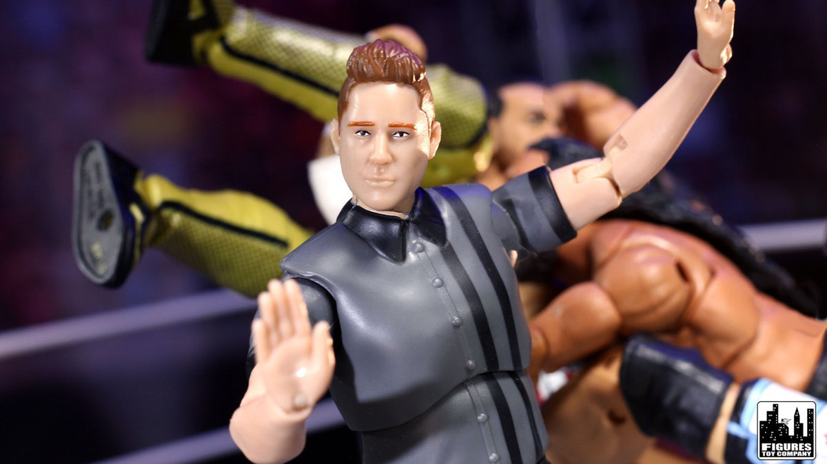 Ultimate Dark Gray Referee with Deluxe Articulation for WWE &amp; AEW Figures
