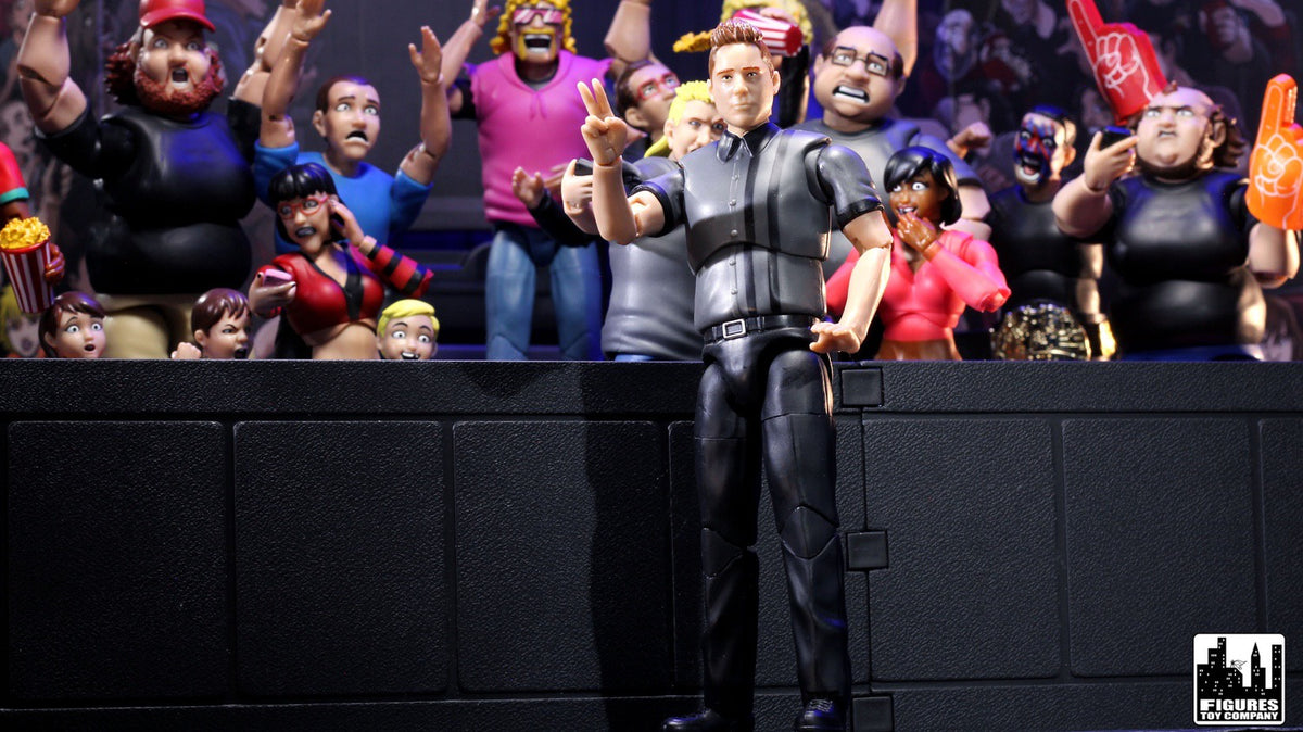 Ultimate Dark Gray Referee with Deluxe Articulation for WWE &amp; AEW Figures