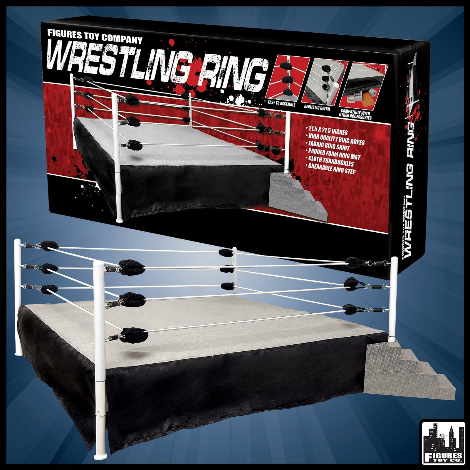 Wrestling Ring for Action Figures by Figures Toy Company